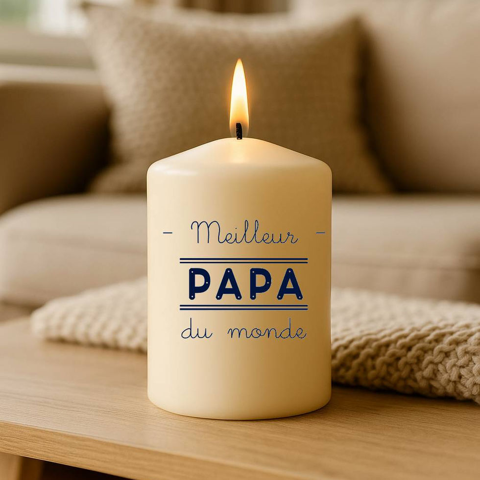 Bougie personnalisée avec message meilleure papa du monde