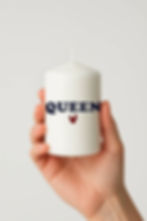 Bougie personnalisée avec message Queen