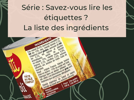 La liste des ingrédients