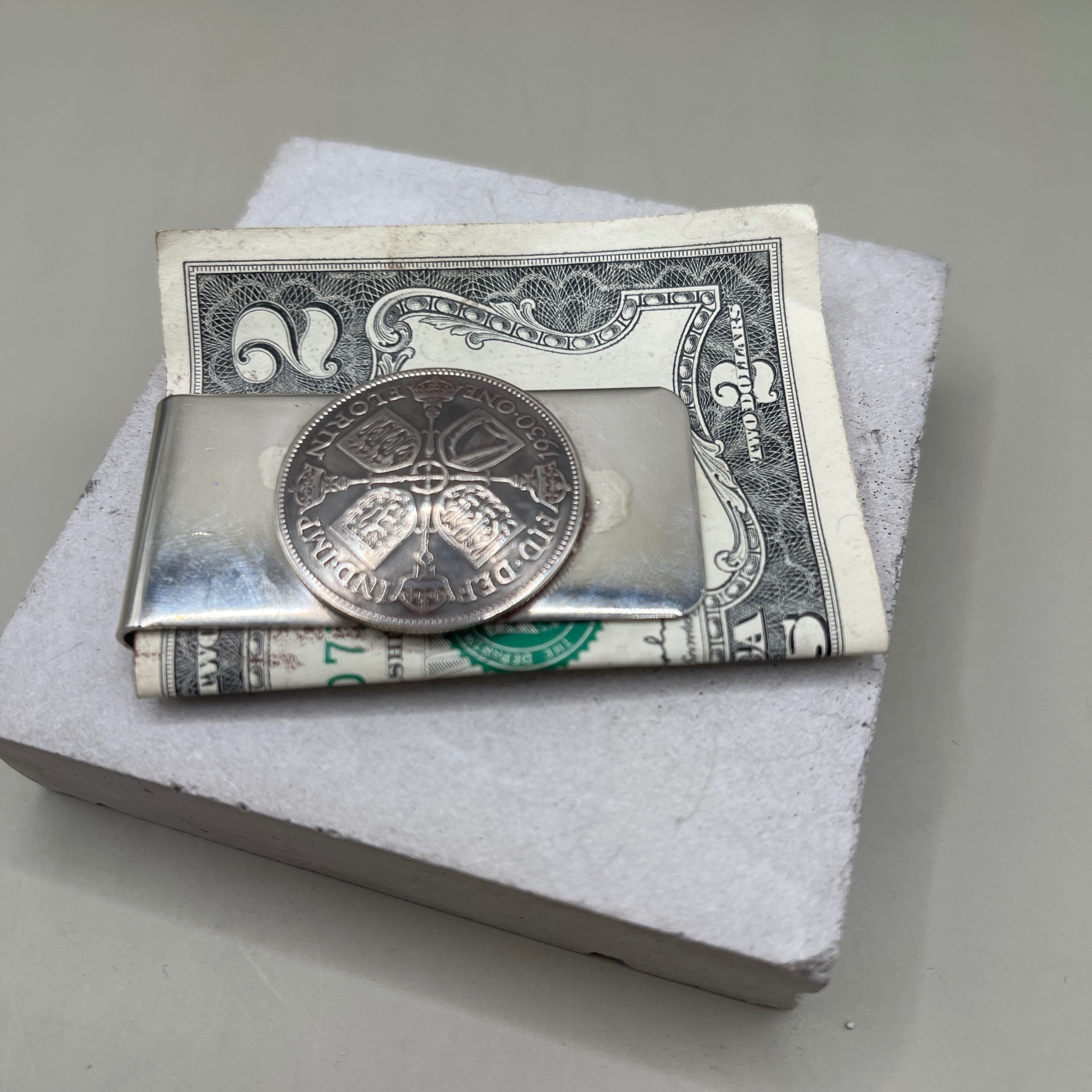 Money Clip 1930 Indian Florin