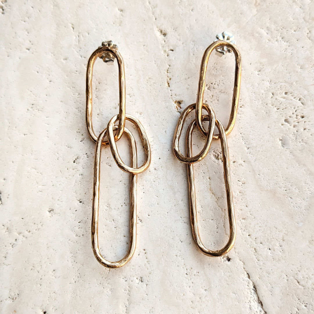 Chain Earrings - Bronze - Short