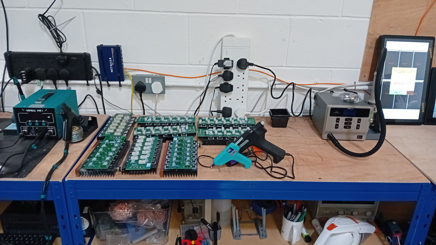 Chinese ultrasonic fabric weld unit amplification PCB. all amplifier transistors and power resistors replaced for new components.