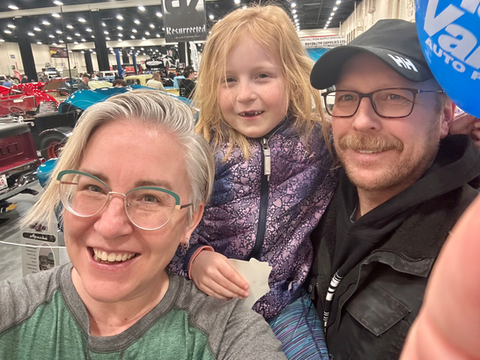 Kim with her family in Calgary, Alberta