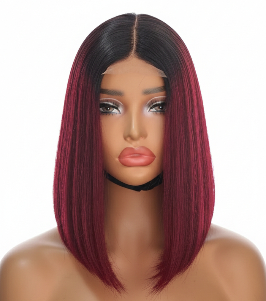 Coloured Luxury 10 inches 2by6 Sdd Vietnamese Bonestraight Bob wig