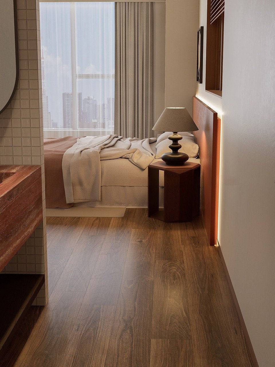 Wood look tile natural brown finish 200x1200