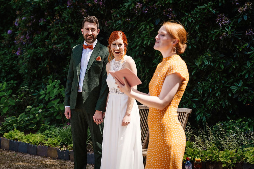 Do you have to be humanist to have a humanist wedding? Meg Senior, celebrant, t Thorpe Garden