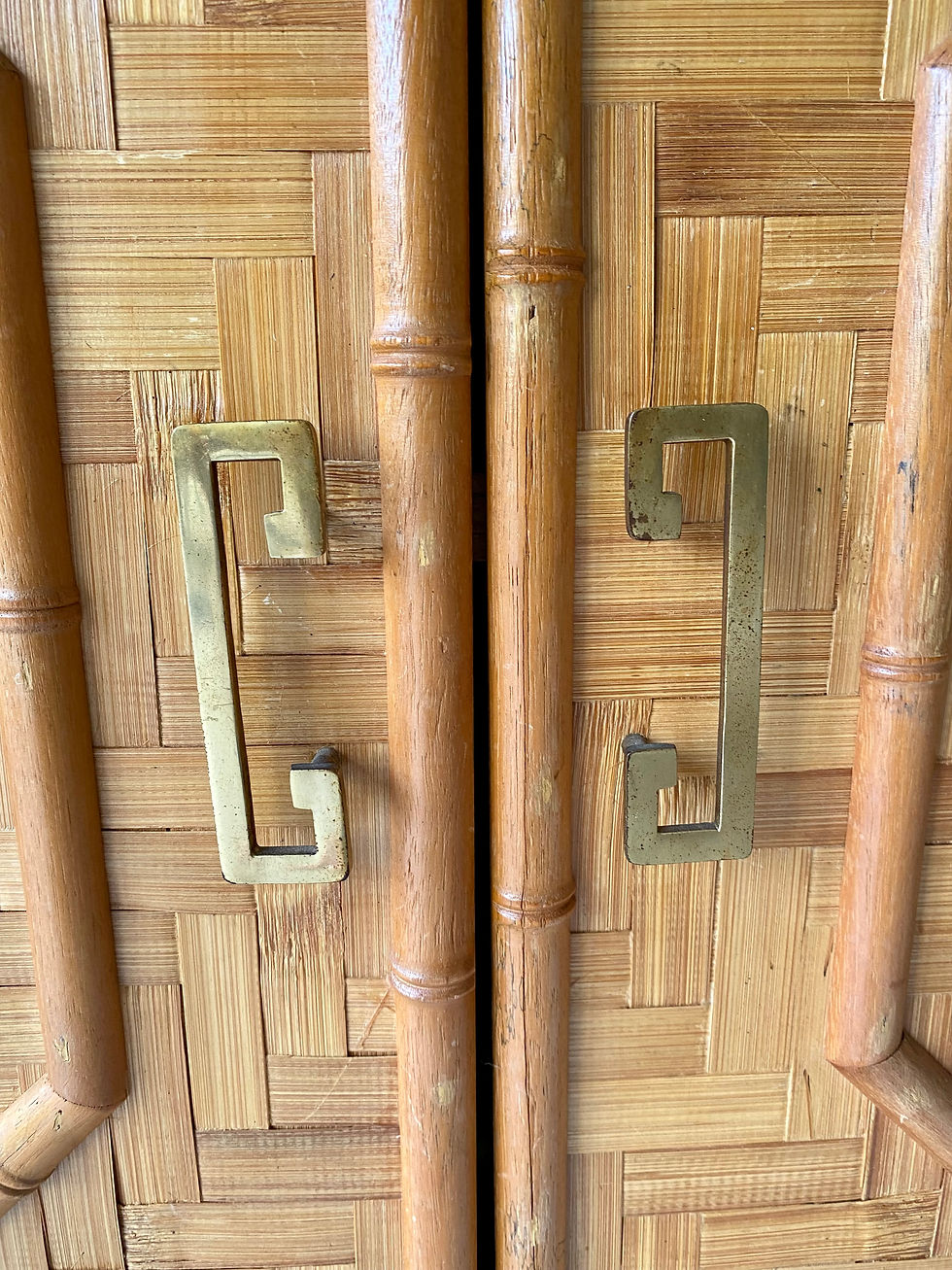 Thumbnail: SOLD Beautiful vintage bamboo and rattan sideboard