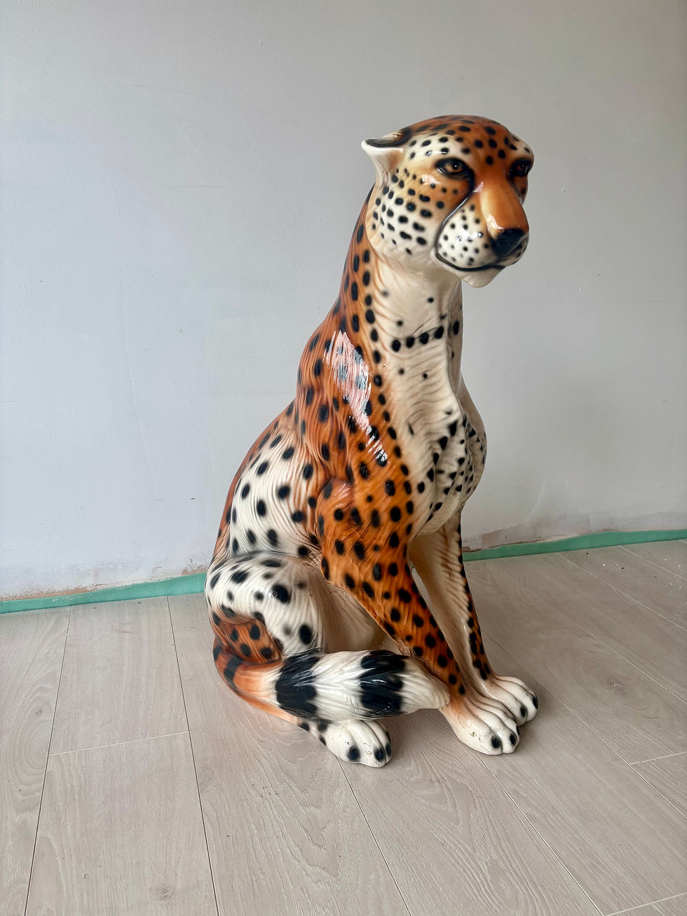 Thumbnail: Large Vintage Cheetah Leopard Statue