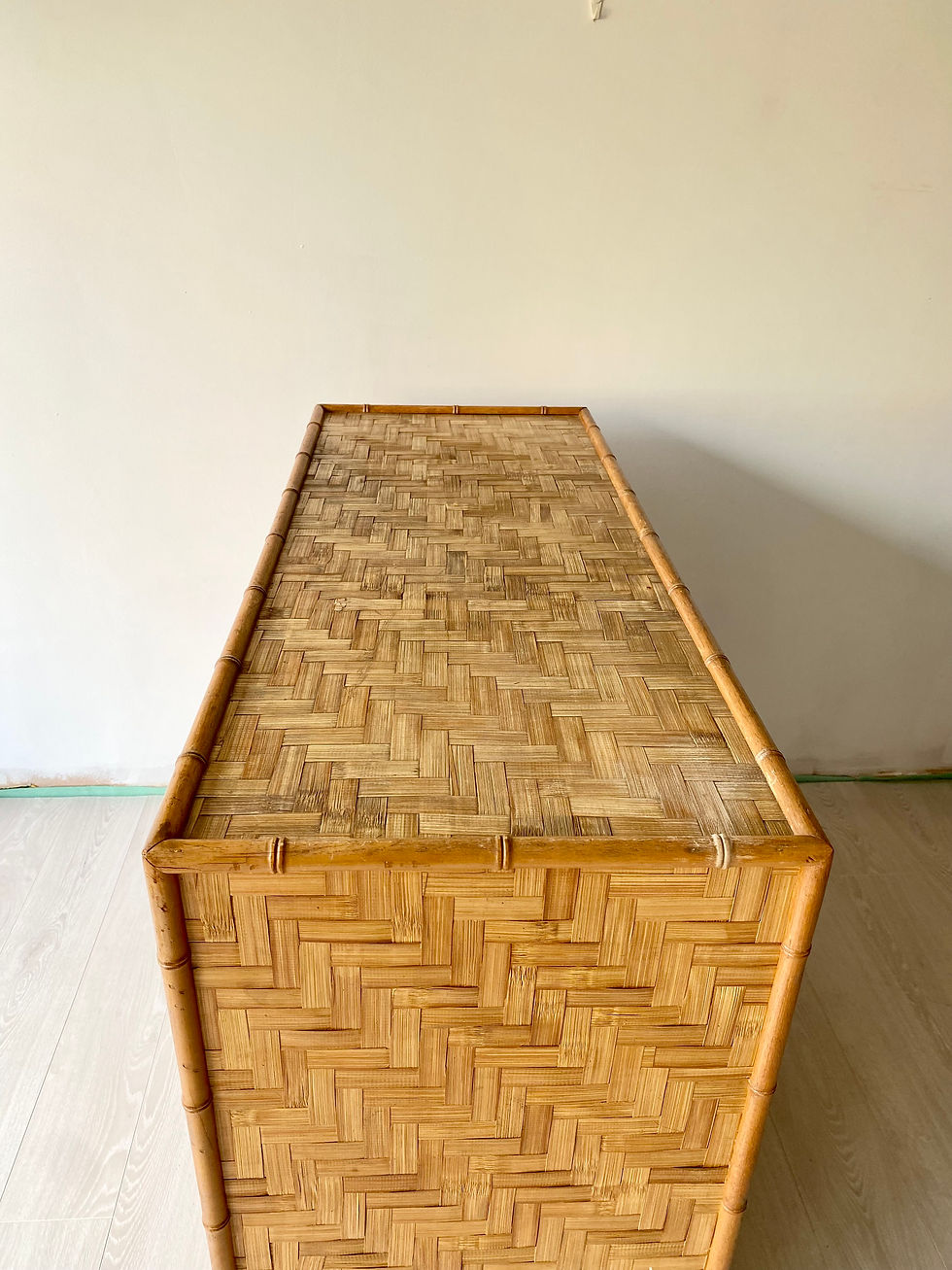 Thumbnail: SOLD Beautiful vintage bamboo and rattan sideboard