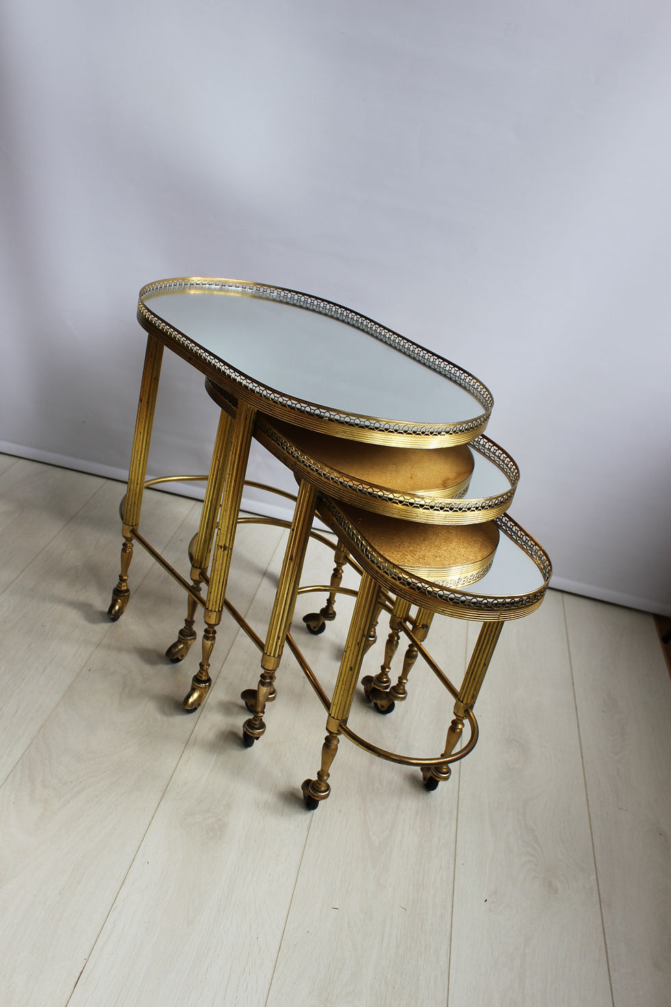 Thumbnail: Nest of brass French trolleys