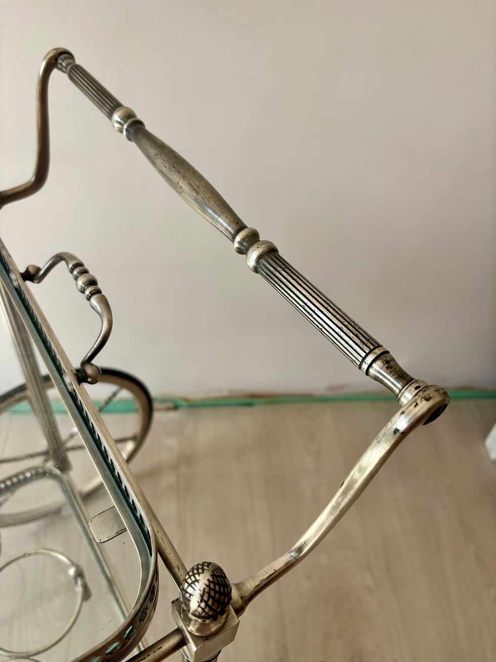 Thumbnail: Classic Vintage French Silver Drinks Trolley ref 1175