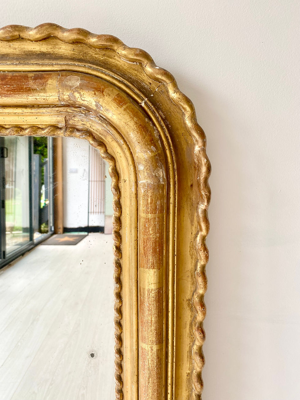 Thumbnail: SOLD Antique French Gilt Pie Crust Mirror