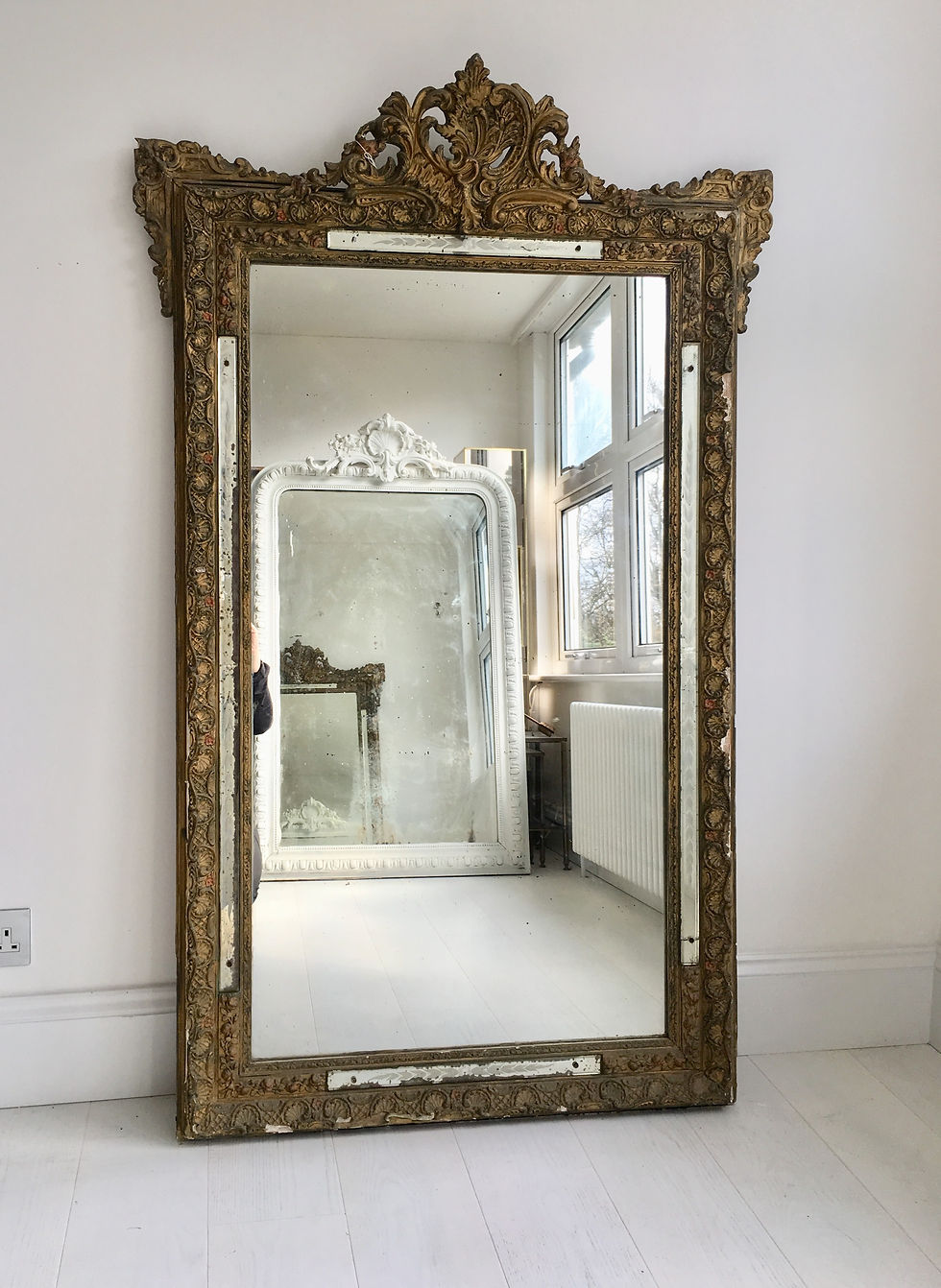 Thumbnail: SOLD Large  Antique French gilt mirror