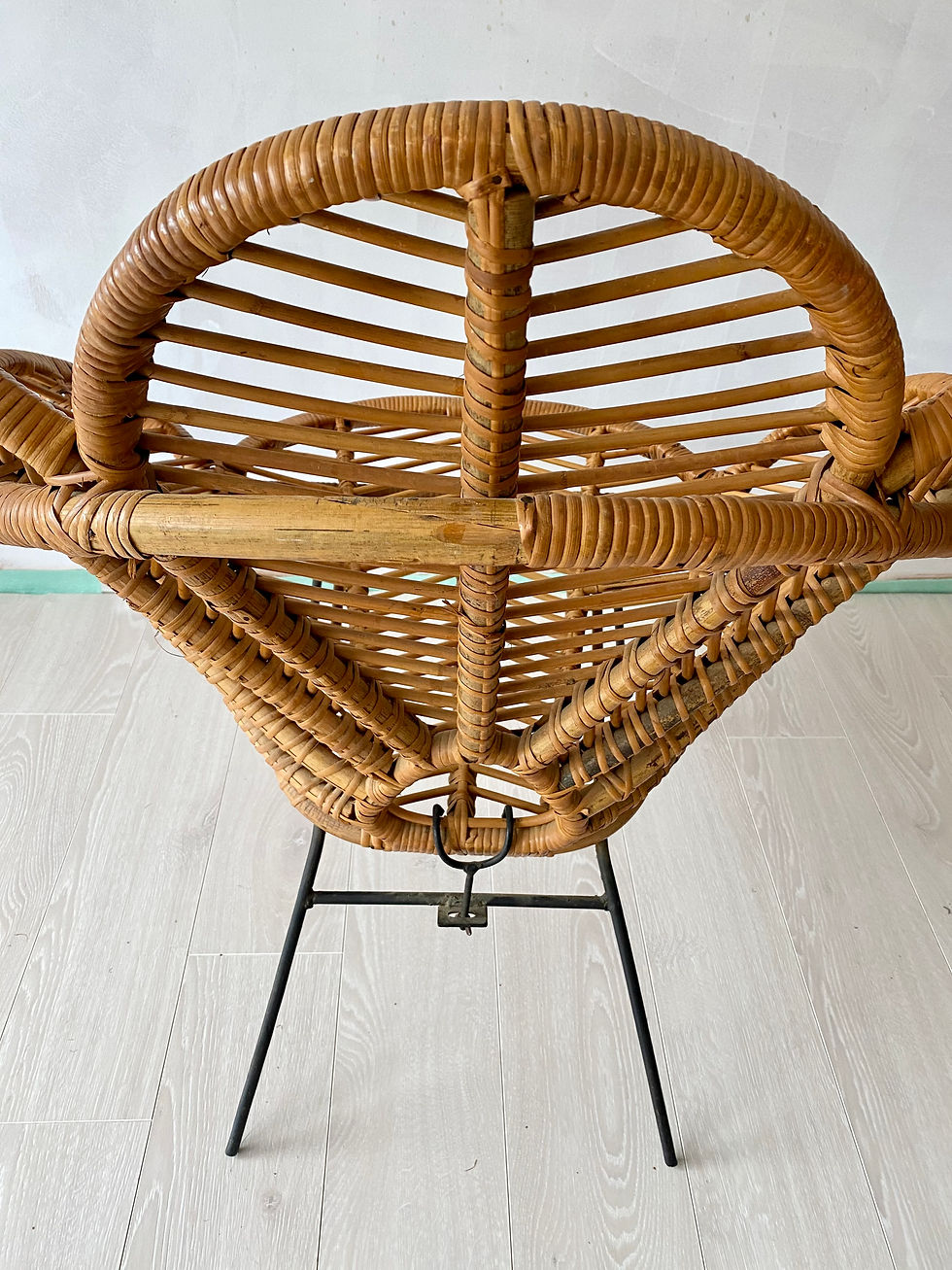 Thumbnail: Vintage French rattan flower petal chair 1950's