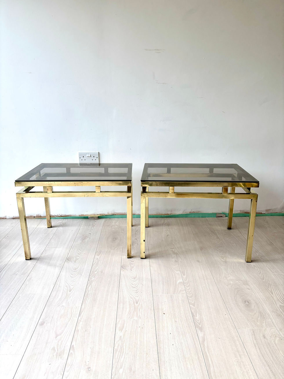 Thumbnail: Pair Of Vintage Brass Side Tables ref 6655