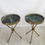 Thumbnail: SOLD Pair of vintage brass tripod tables gueridan