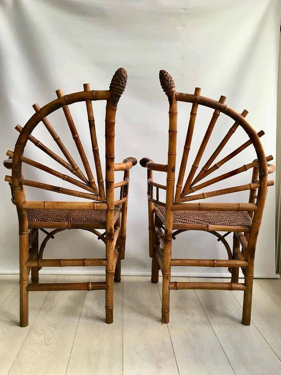Thumbnail: SOLD A pair of decorative bamboo chairs