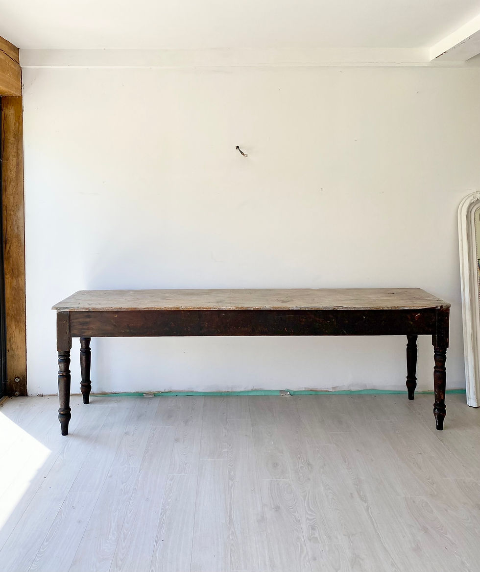 Thumbnail: Long Antique Pine Mill Console Table