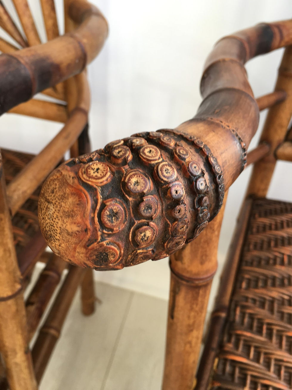 Thumbnail: SOLD A pair of decorative bamboo chairs