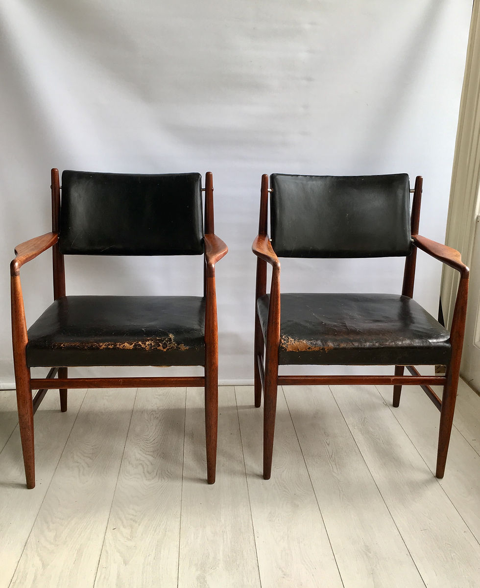 Thumbnail: SOLD Pair of midcentury Danish chairs attr Arne Vodder