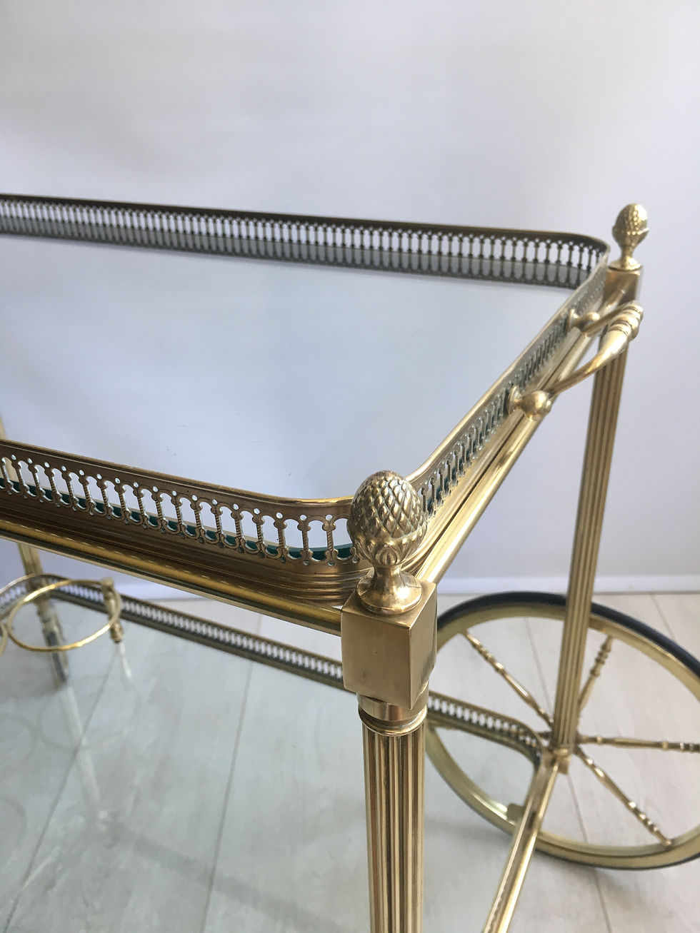 Thumbnail: SOLD Classic vintage French brass drinks trolley 2710