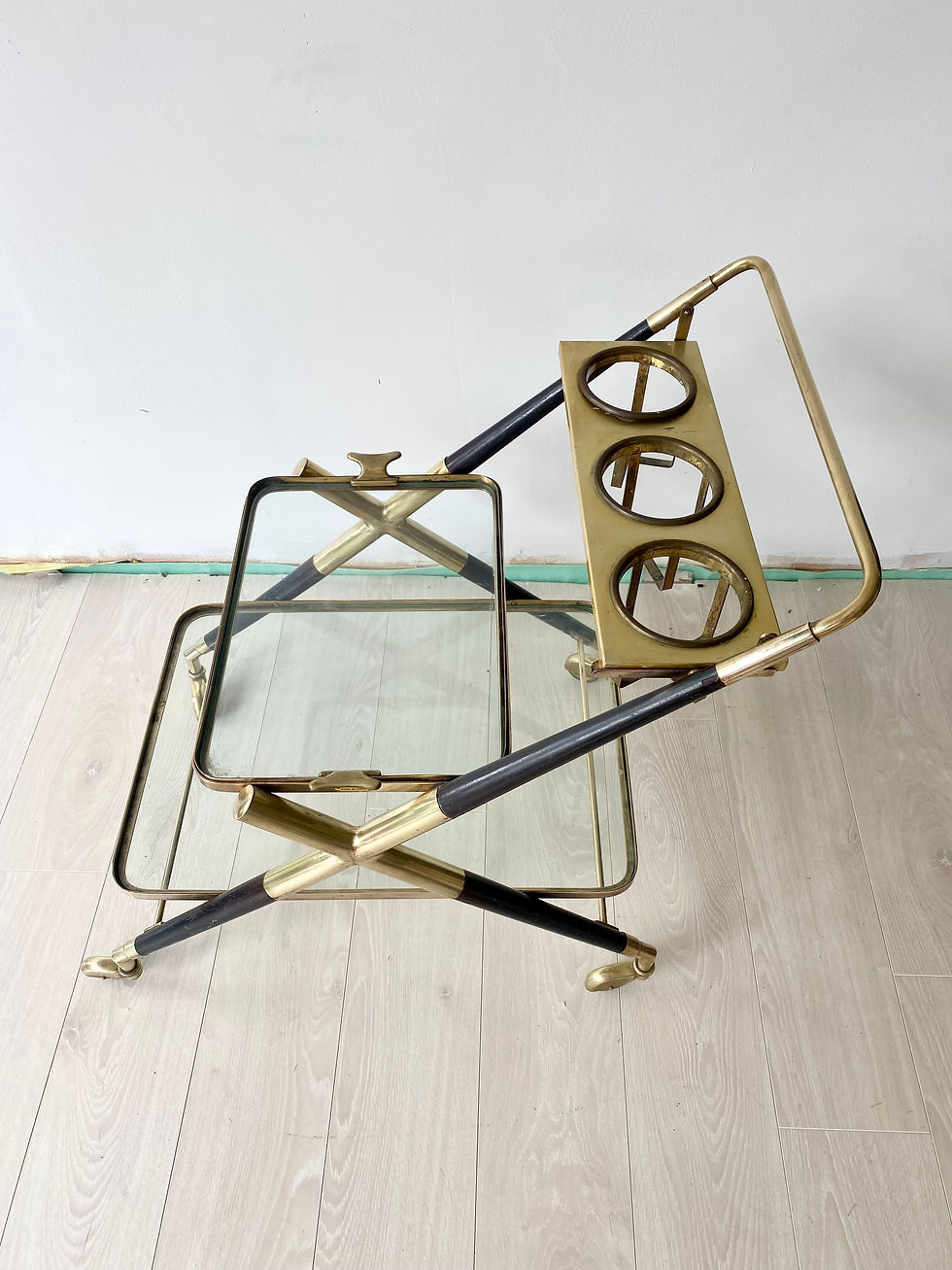 Thumbnail: Mid Century Italian Cesare Lacca Brass Trolley ref 7860