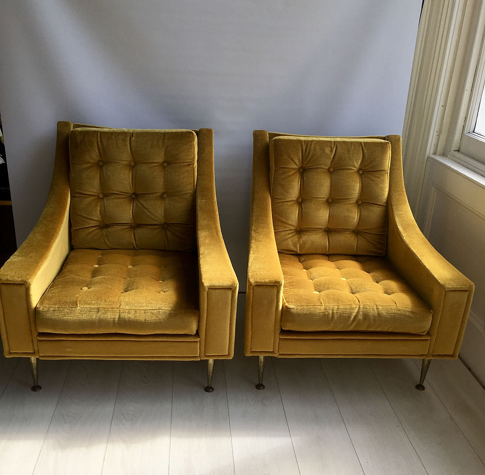 Thumbnail: SOLD Pair of mid century Italian armchairs