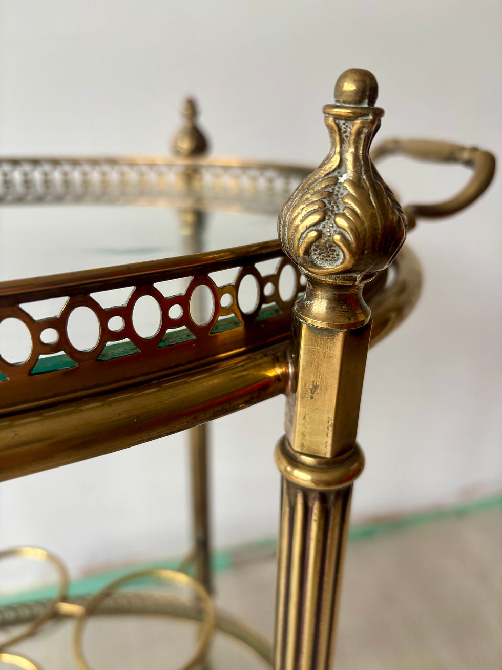 Thumbnail: SOLD Vintage French Brass Oval Drinks Trolley ref 2935