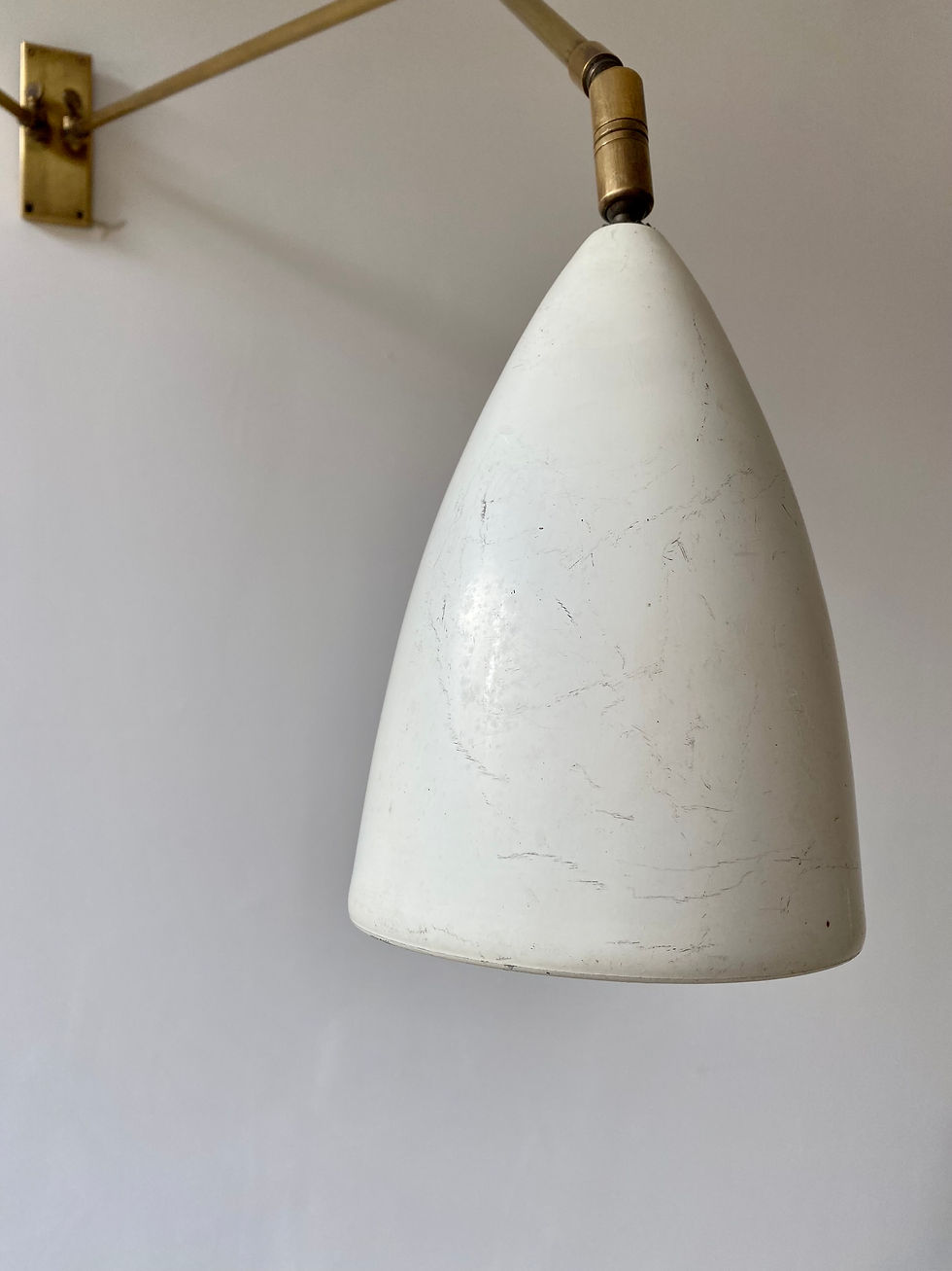 Thumbnail: SOLD Italian Mid Century Adjustable Shade Wall Lamp Attr Stilnovo