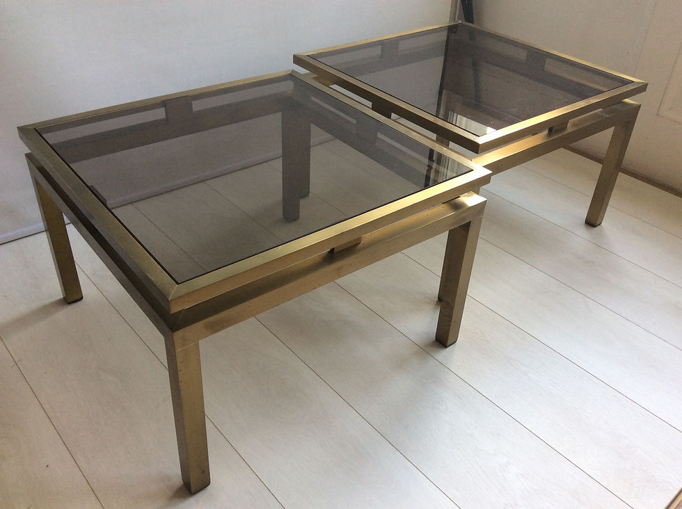 Thumbnail: SOLD  brass & glass tables Guy Lefevre