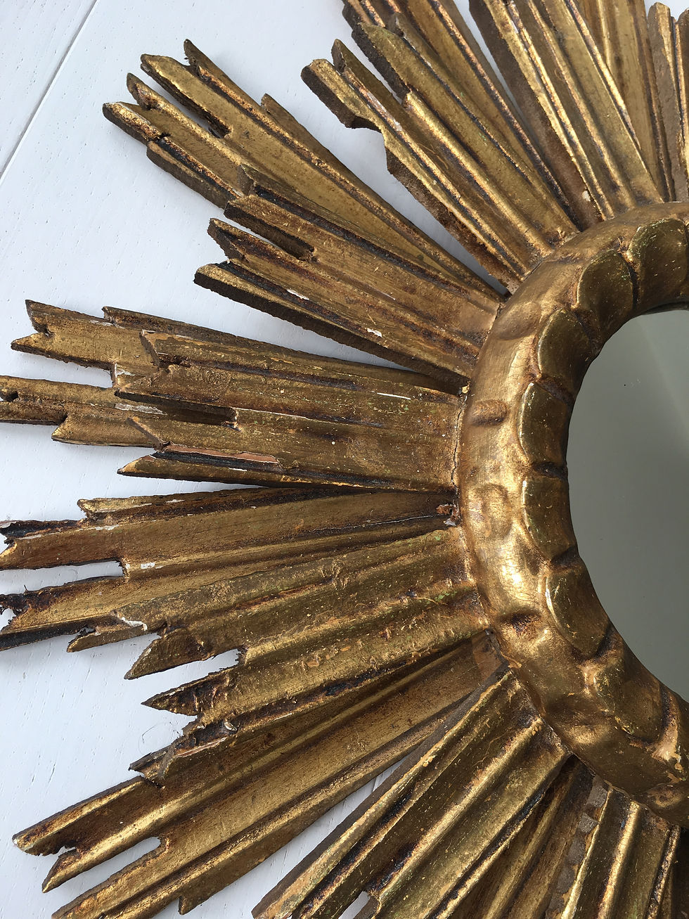 Thumbnail: SOLD Vintage Belgium giltwood sunburst mirror