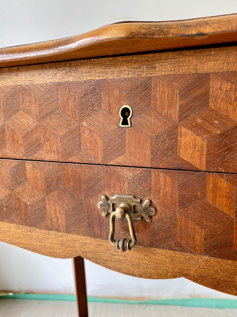 Thumbnail: Antique French Geometric Vanity Side Table
