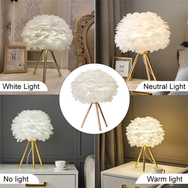 縮圖：LED Feather Bedside Table Lamp