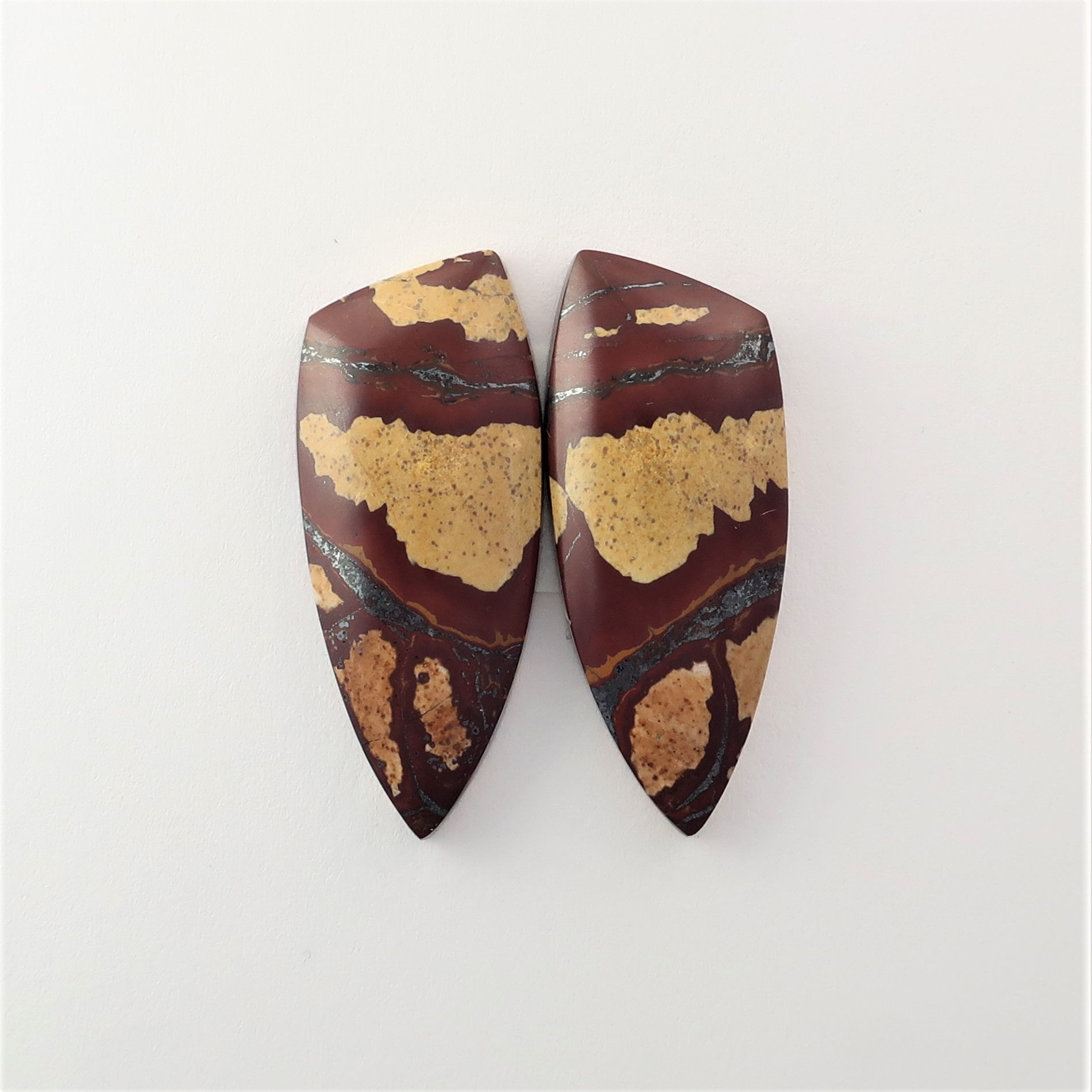 RGB: 88 (SBBT) Red & Green Blanket Jasper, 1 pair