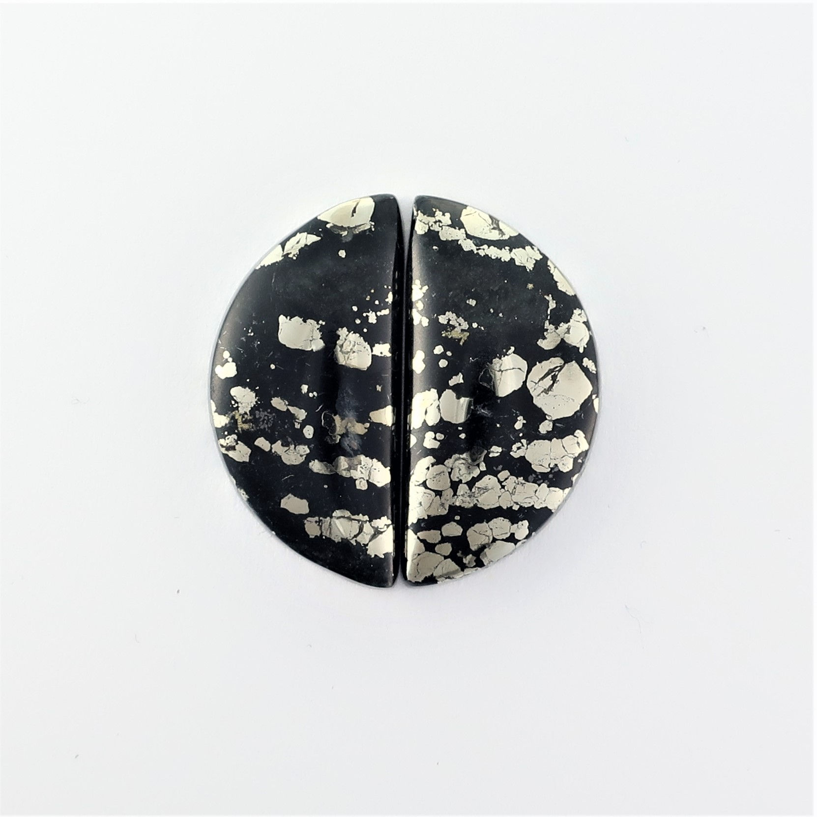 PYA:11 (SBBT) Pyrite in Agate 1 pair