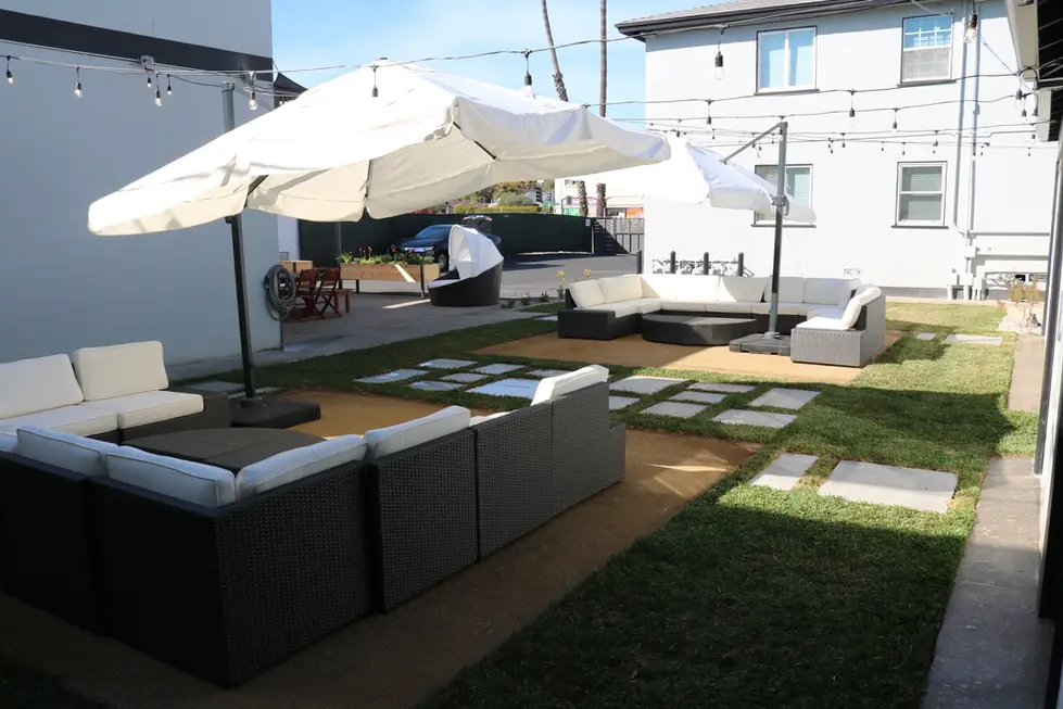 lawn installation wrapping around corners – Sean Kim