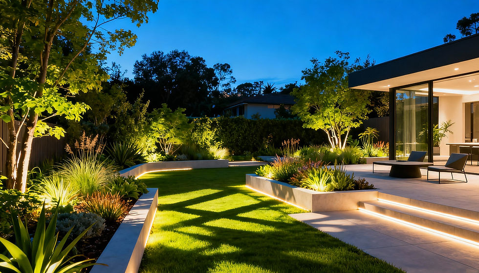 Modern Los Angeles home with custom landscape design and sustainable native plants