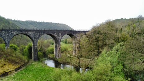 Monsal Head Viaduct, Monsal Dale, Derbyshire taken from -20m