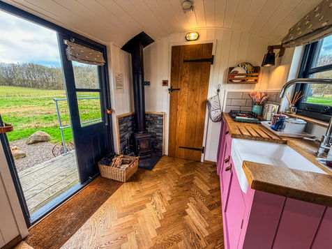 kitchen and log burning stove