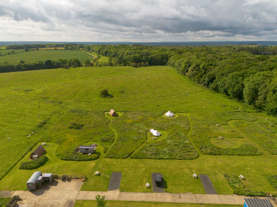 Ariel view of campsite