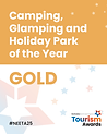 Gouden winnaar van de North East Tourism Award 2025: Camping, glamping en vakantiepark van het jaar.