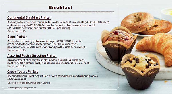 Tim Hortons Breakfast Menu