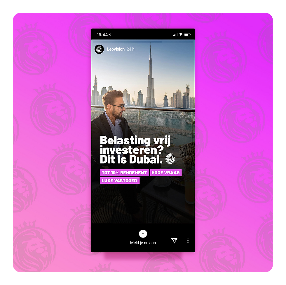 klantcase boostbricks  Leovision vastgoed, lead campagne, in Dubai, klantcase 