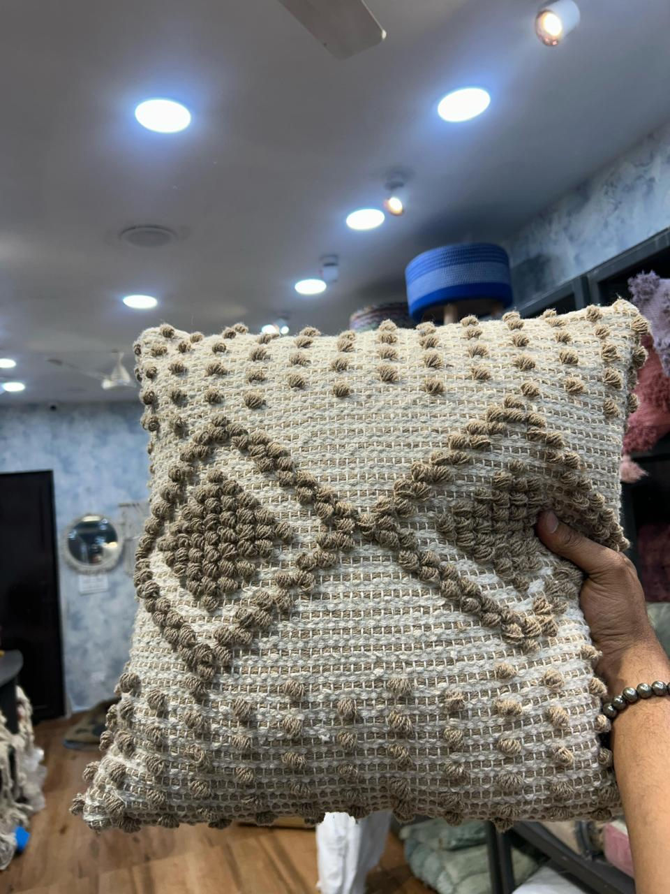 16*16 Beige Double Diamond Boho Cover