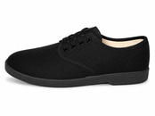 Hop Sack Lace-Up Canvas Black Shoe | Zig Zag Shoes