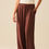 Thumbnail: Viscose Fabric Wide Leg Brown Pants.