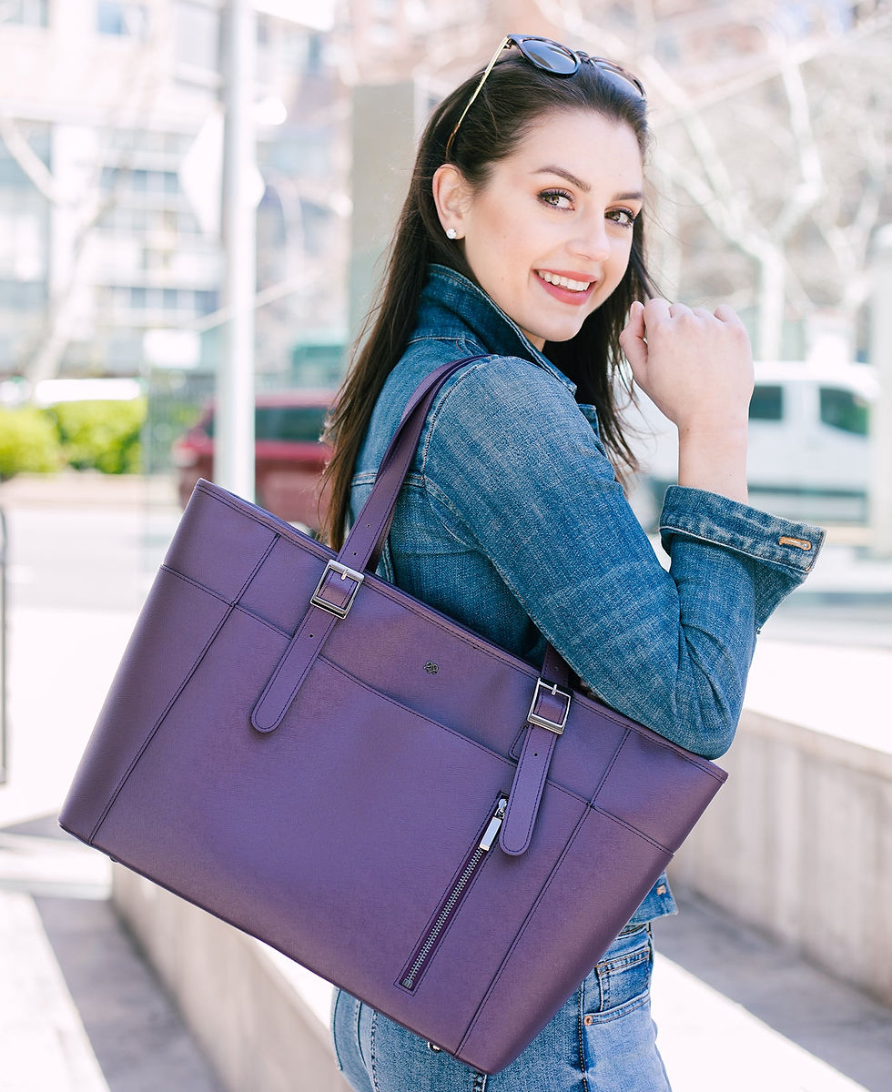 Thumbnail: Miley - Purple Vegan Leather Laptop Bag.