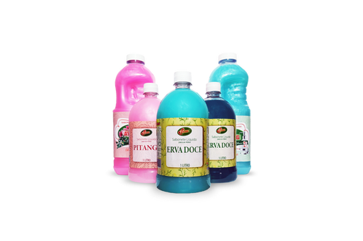 coleção de cinco produtos representando a linha de fabricação Cosméticos Aylag