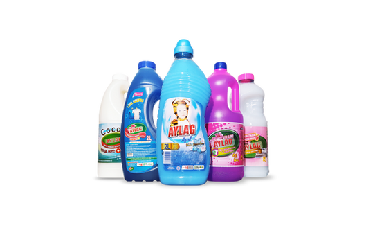 coleção de cinco produtos representando a linha de fabricação Lavanderia Aylag