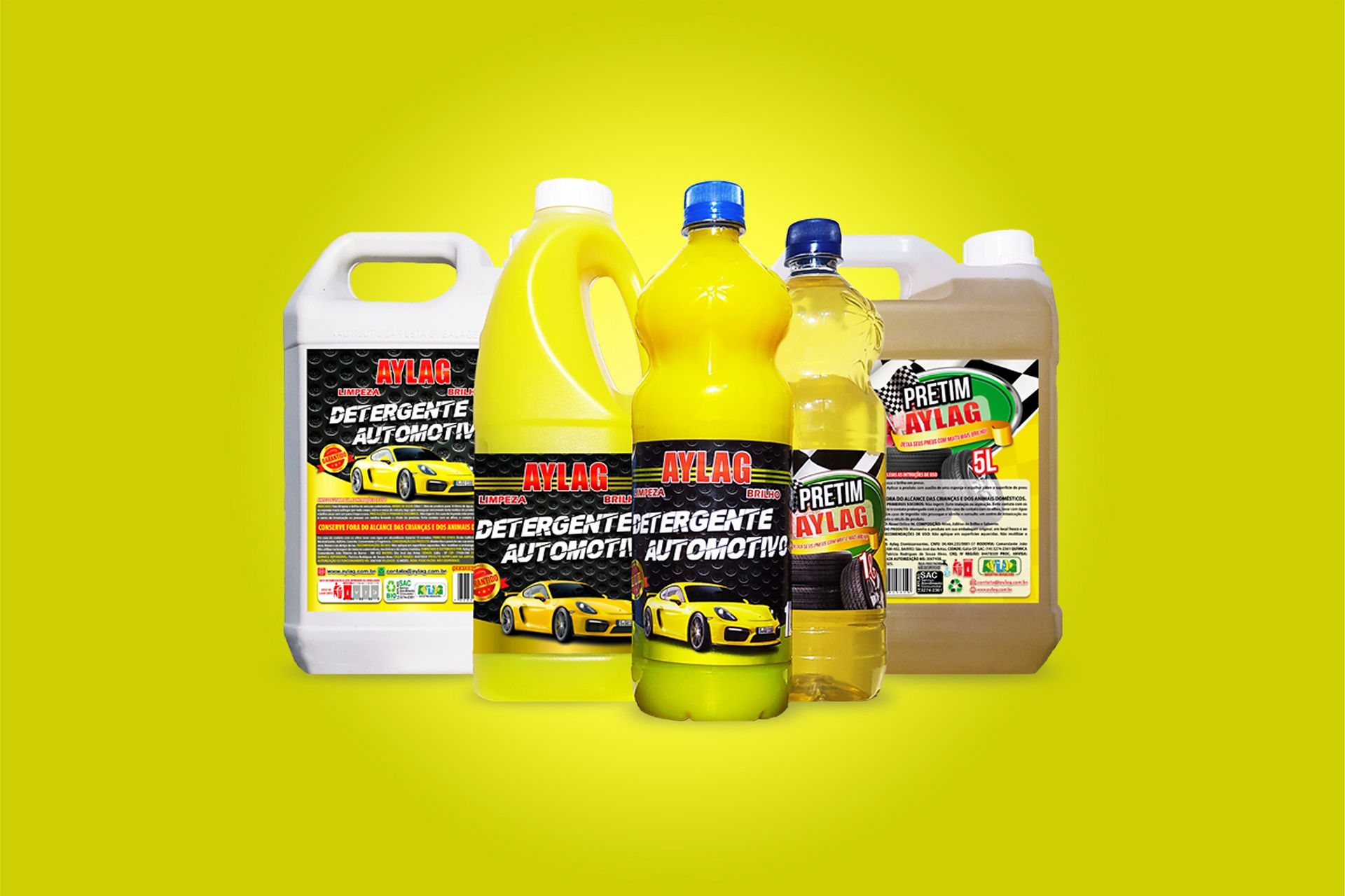 Vários produtos Aylag da linha Automotiva